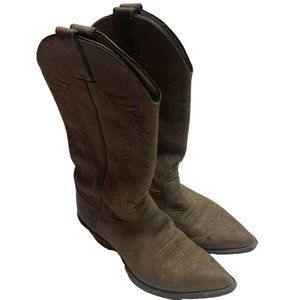 Justin Boots Brown Leather Cowgirl Western Pointed Toe Womens Size 8.5 L4935